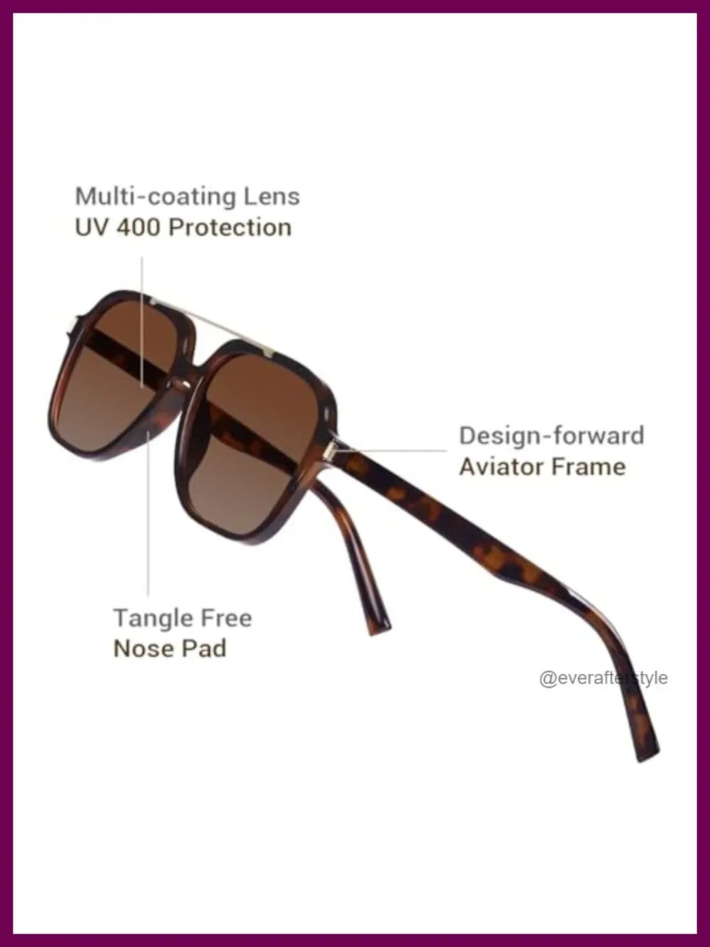 Vintage Retro Aviator Sunglasses Women UV400 Protection Lightweight
